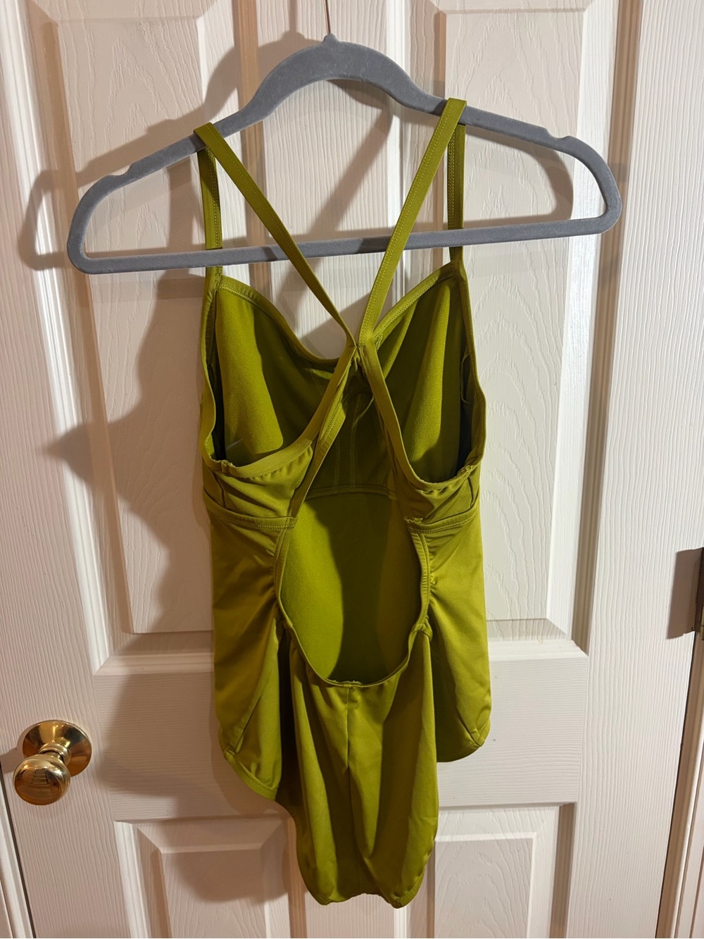 Nike Women’s Crossback One-Piece Swimsuit - Olive / Chartreuse Green (Size L) - Picture 3 of 5